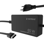 Lādēšanas adapteris Gembird 65W  USB-C GaN PD, 2.4m